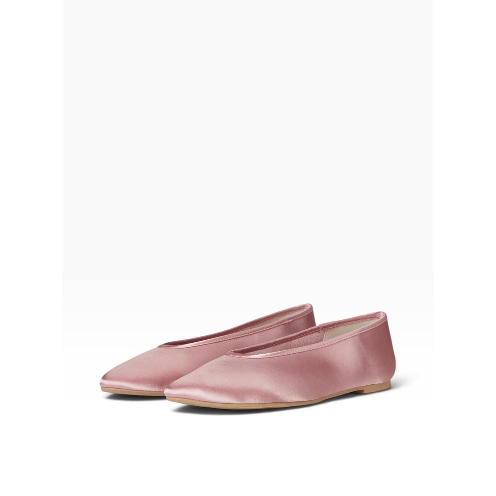 BC Footwear by Seychelles Georgette Pink Satin Ballet Flat Pointed Toe Shoes
